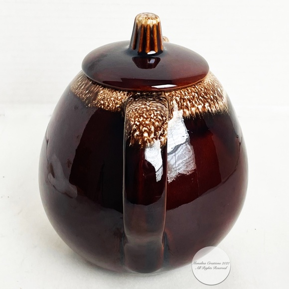 Vintage Hull Tea Pot with Lid Brown Drip Pottery Mid Century Modern - Picture 3 of 10
